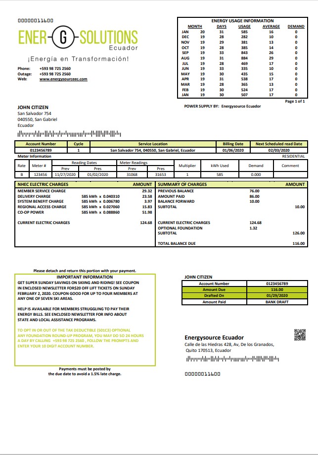  Minol USA business utility bill 
